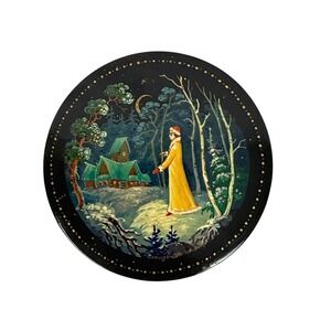 Kholui Lacquer Trinket Box USSR Legend of the Snowmaiden Snegurochka HandPainted
